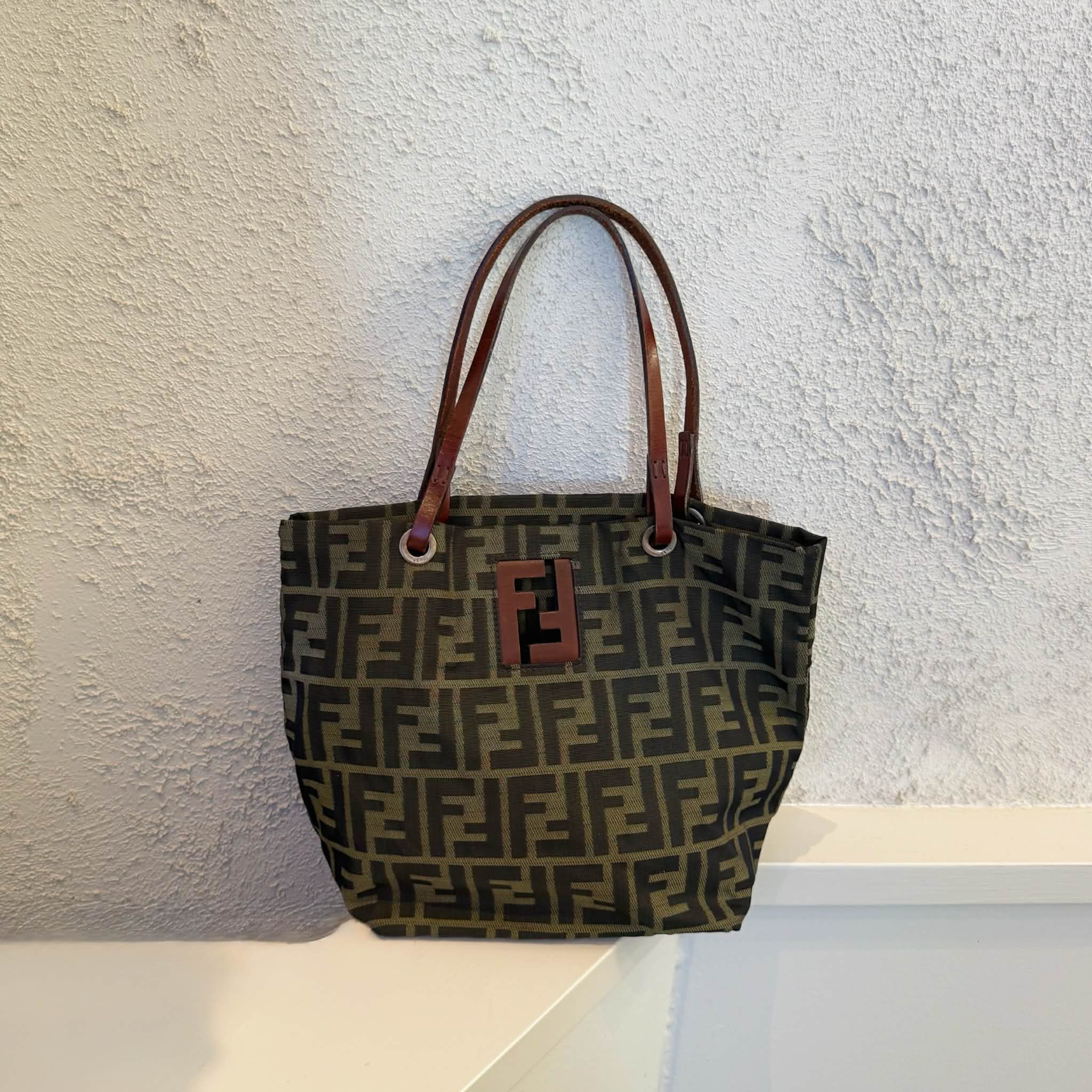 Fendi Brown Zucca FF Logo Tote Bag
