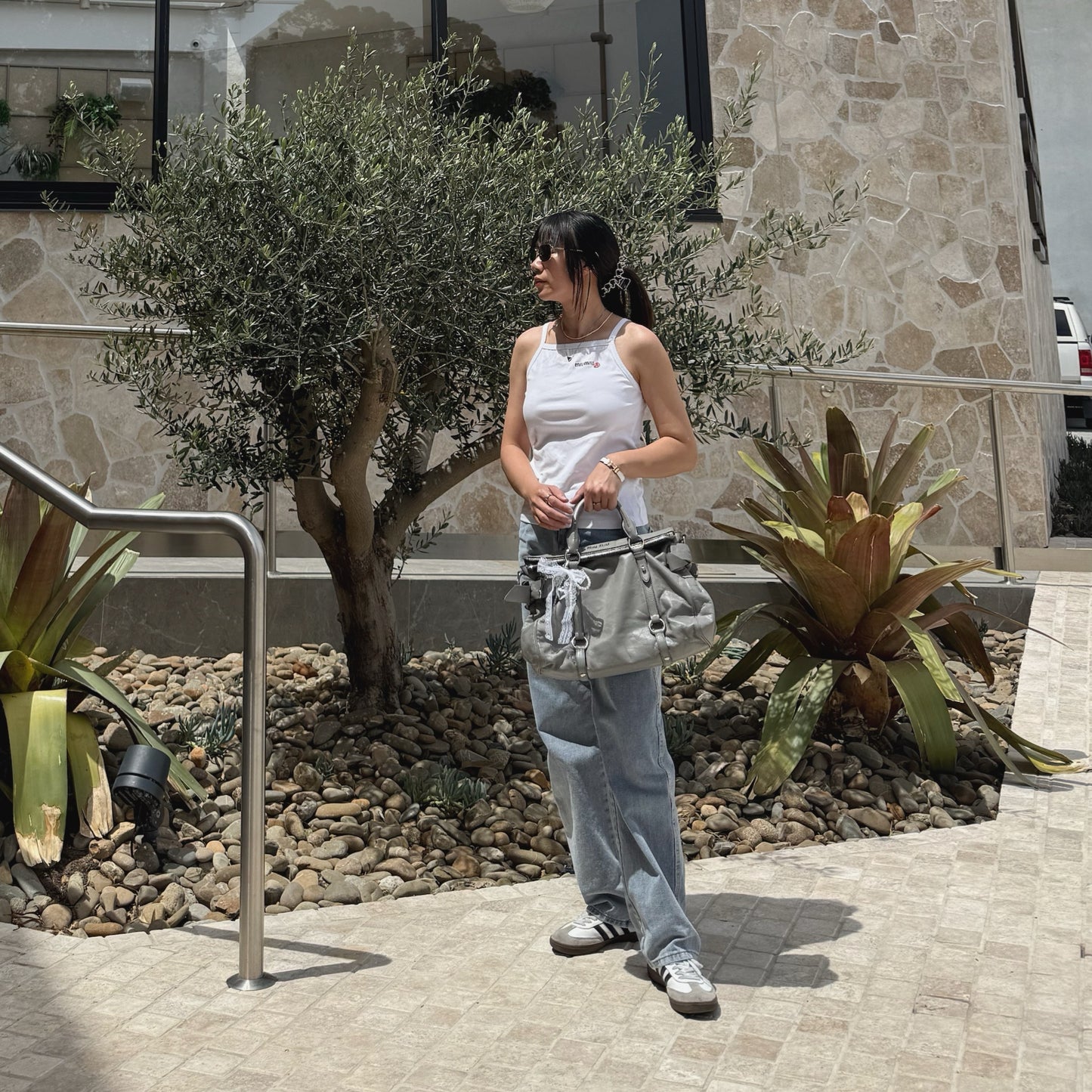 Miu Miu Vitello Lux Leather Bow Satchel