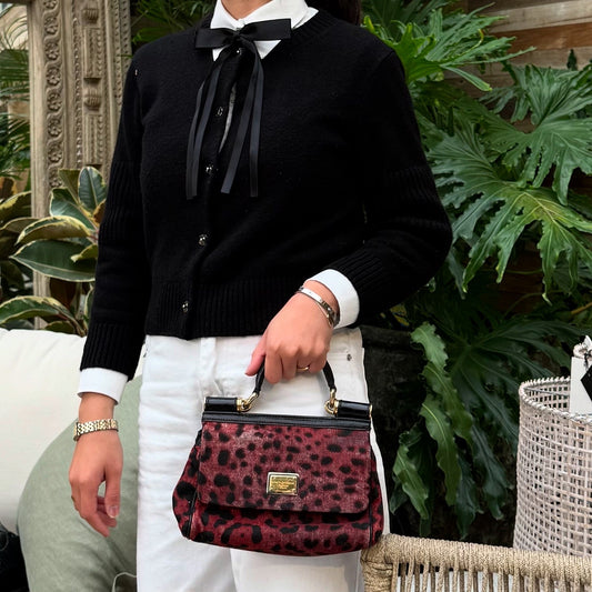 Dolce & Gabbana Canvas Small Miss Sicily Top Handle Bag