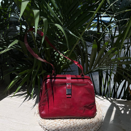 Miu Miu Burgundy Patent Doctor Bag