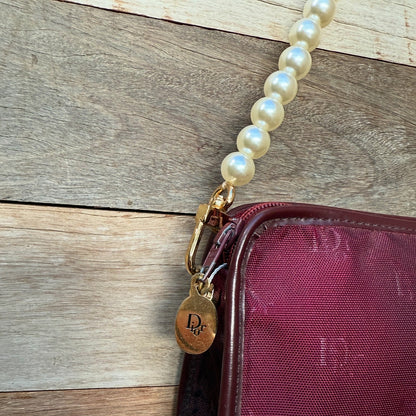 Dior Vintage Pochette Monogramme Bordeaux Logo
