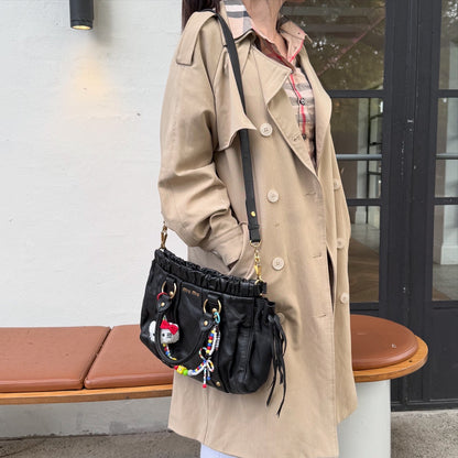 Miu Miu Vitello Black Top Handle Satchel