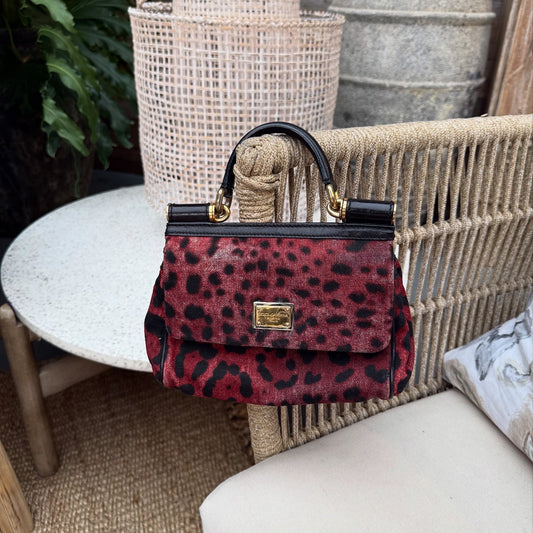 Dolce & Gabbana Canvas Small Miss Sicily Top Handle Bag
