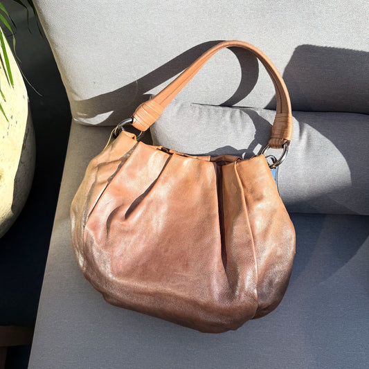 Prada Glace Calf Sfumata Pleated Hobo