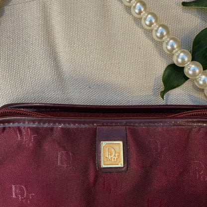 Dior Vintage Pochette Monogramme Bordeaux Logo