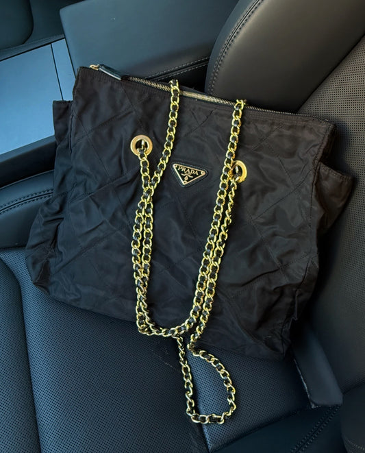 PRADA Chain Tote Shoulder Bag Vintage 1990s