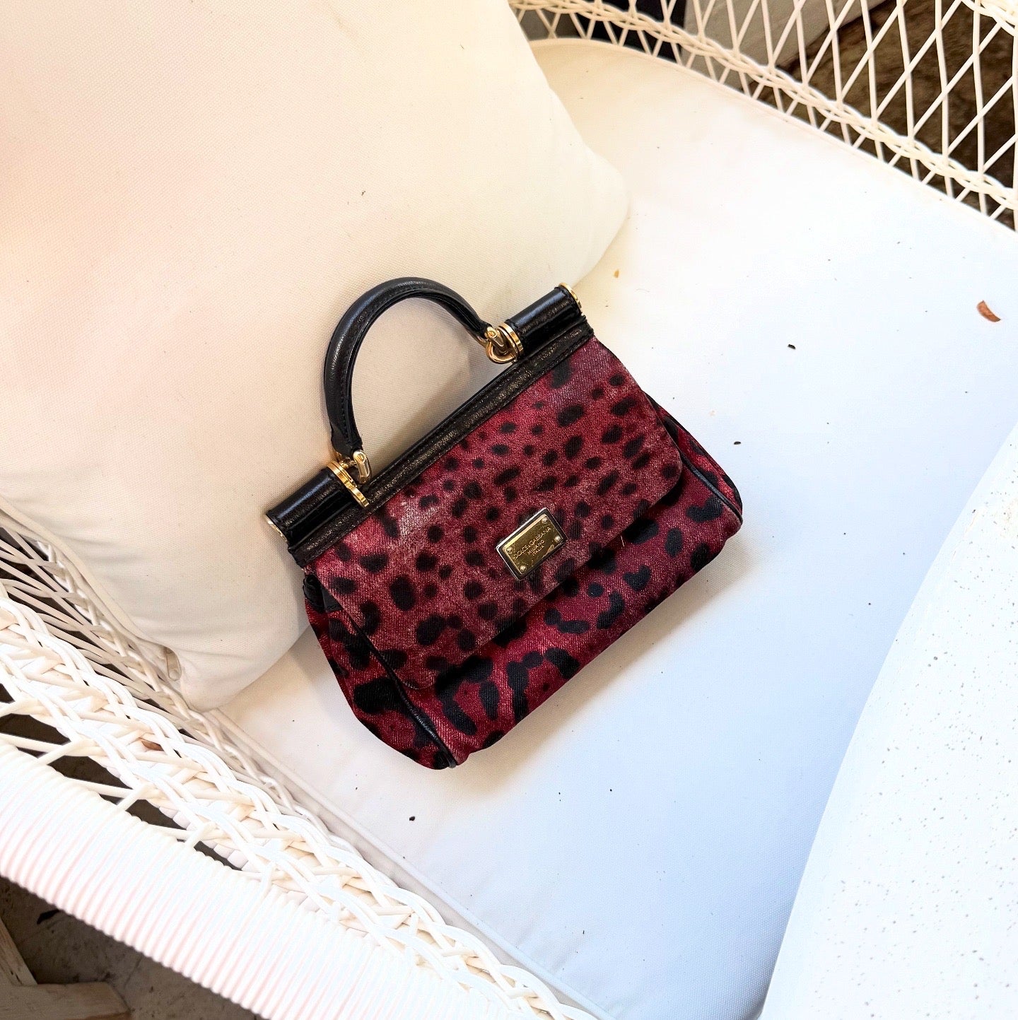 Dolce & Gabbana Canvas Small Miss Sicily Top Handle Bag