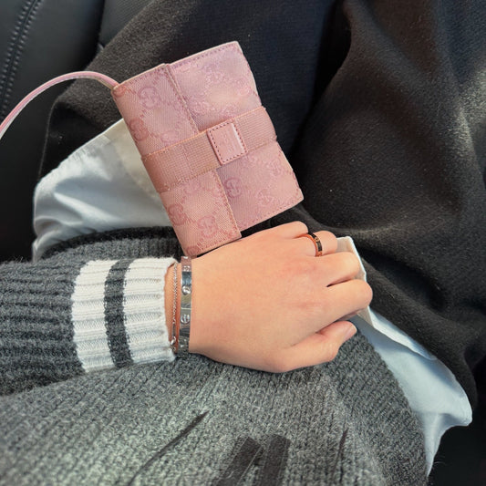 GUCCI GG Canvas Pink Pouch Purse