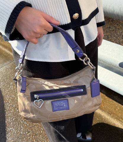 Coach Signature C Jacquard Purple Strap & Trim