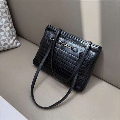 Celine Black Leather Shoulder Bag
