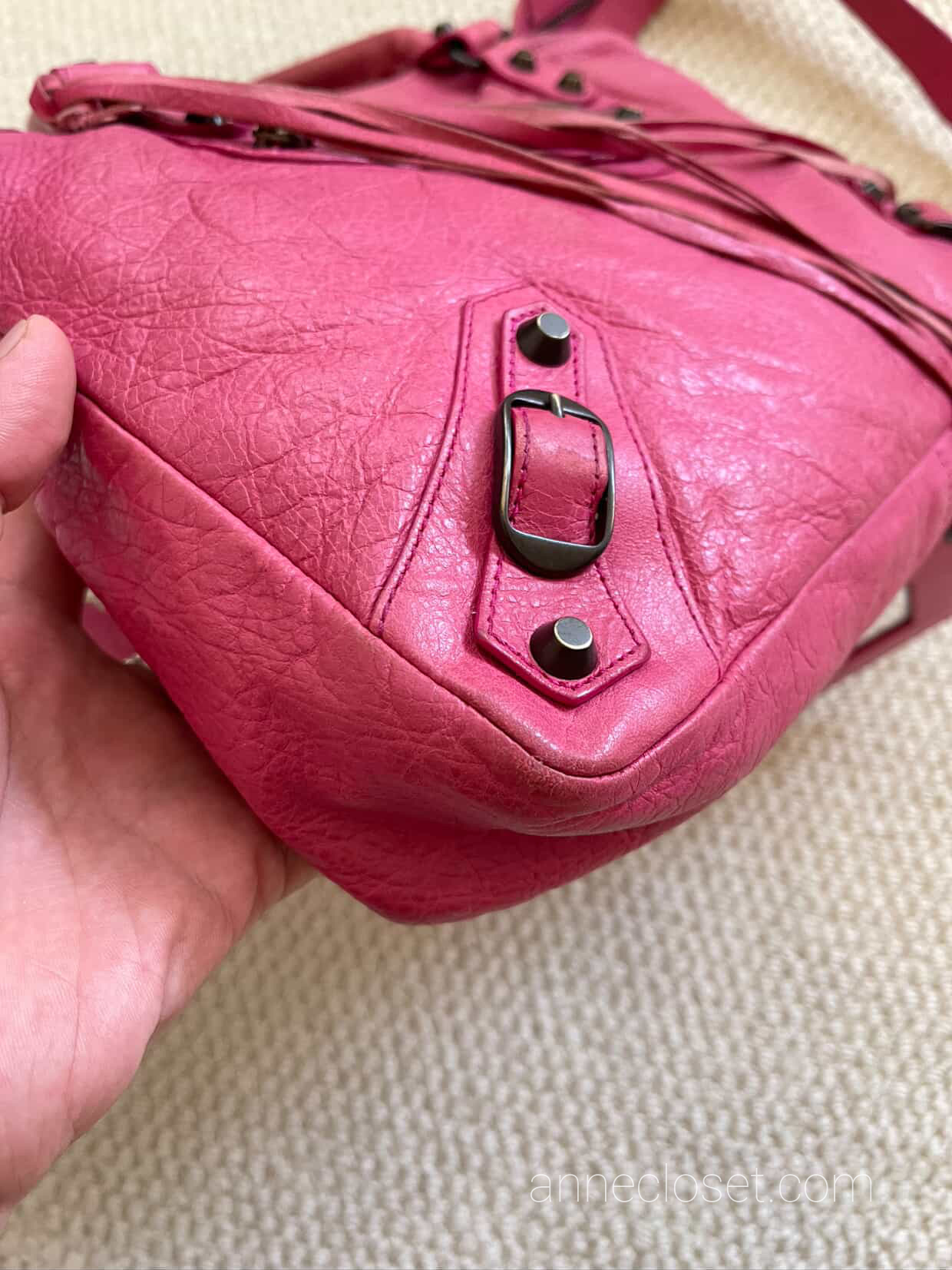 Balenciaga City Baby Pink Leather Handbag