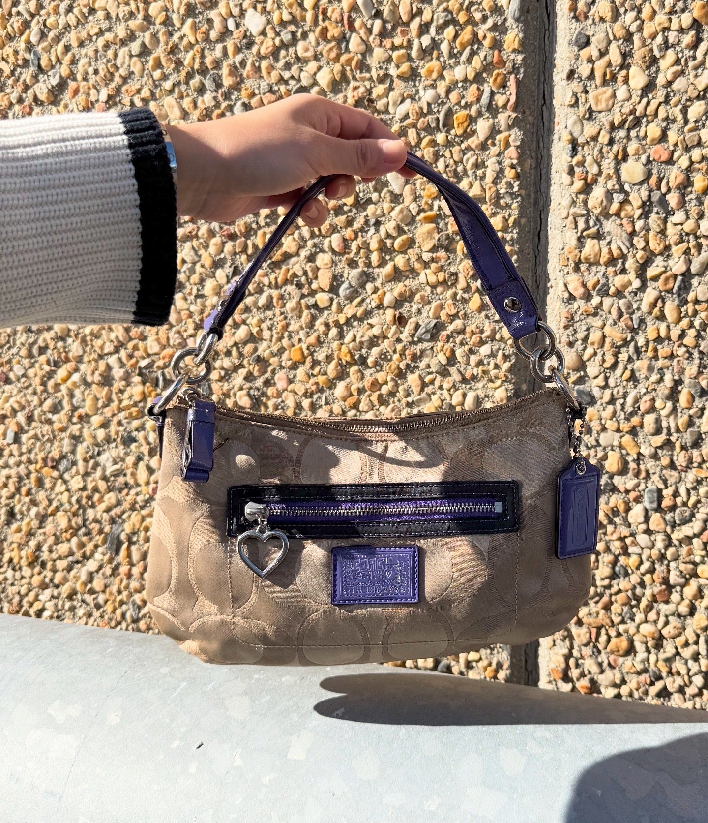Coach Signature C Jacquard Purple Strap & Trim