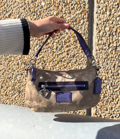 Coach Signature C Jacquard Purple Strap & Trim
