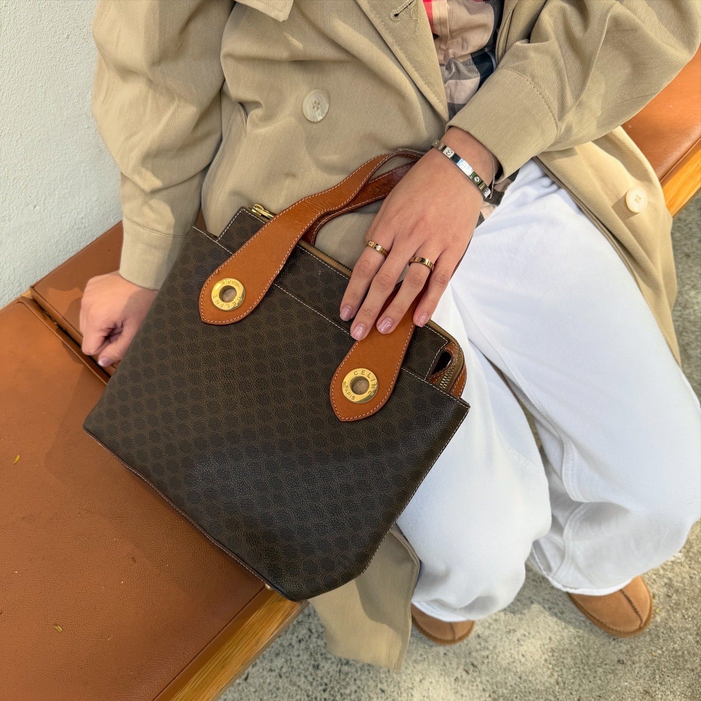 Celine Macadam Circle Logo Top Handle Bag