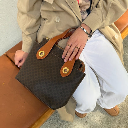 Celine Macadam Circle Logo Top Handle Bag
