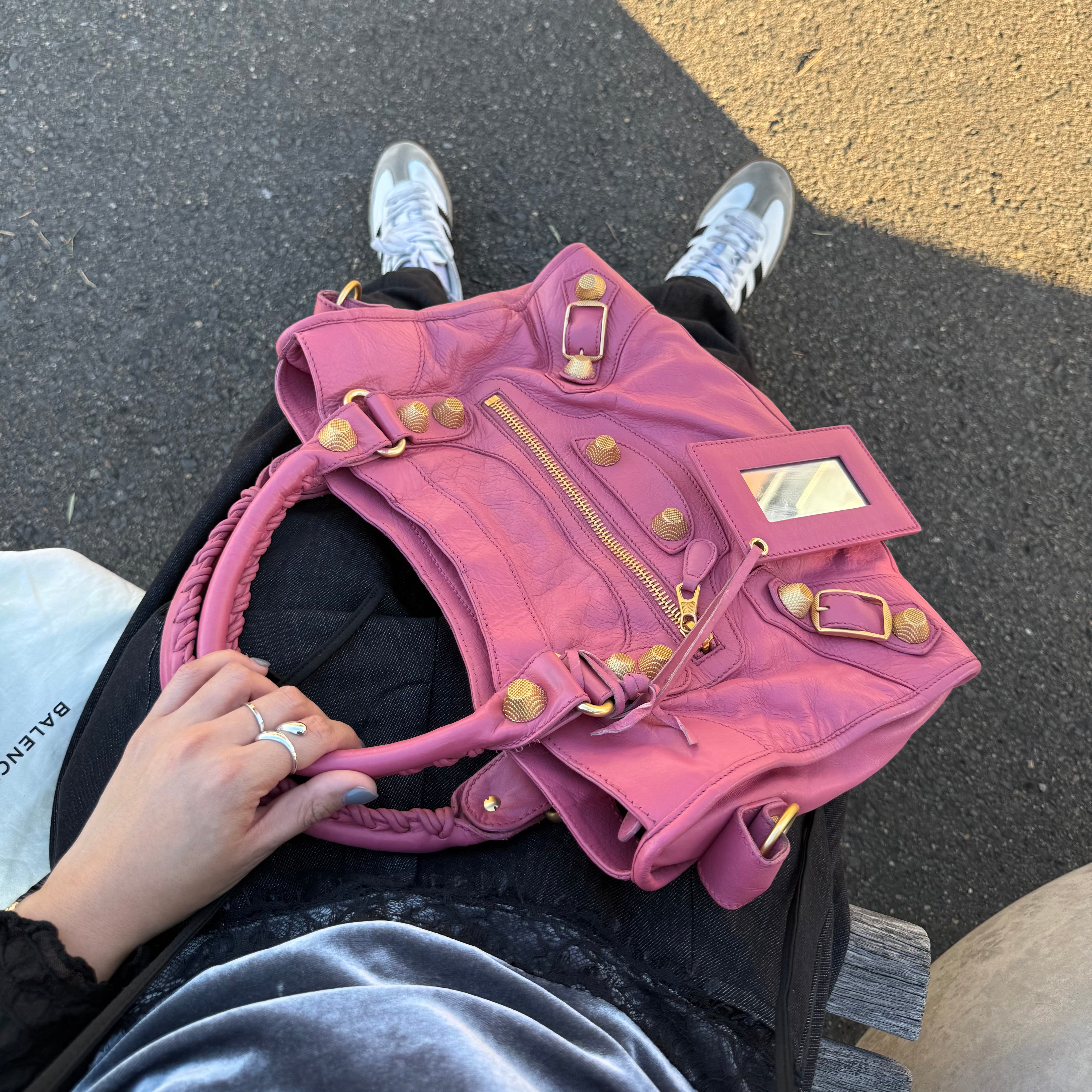 Balenciaga City Pink Lambskin Giant Part Time