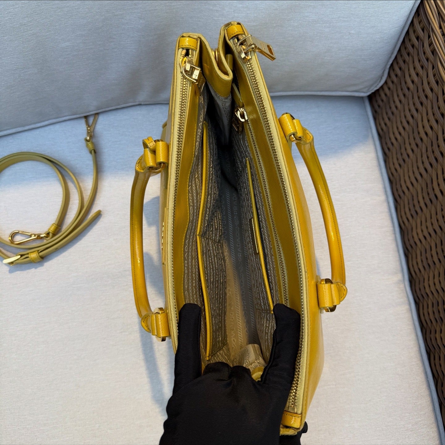 Prada Saffiano Lux Galleria Double Zip Tote