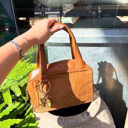 Christian Dior Orange Canvas Tote Bag