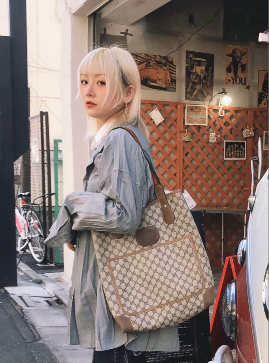 Gucci Sherry Line Tote in GG Plus Canvas