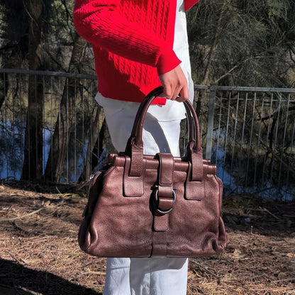 Salvatore Ferragamo Brown Leather Shoulder Bag