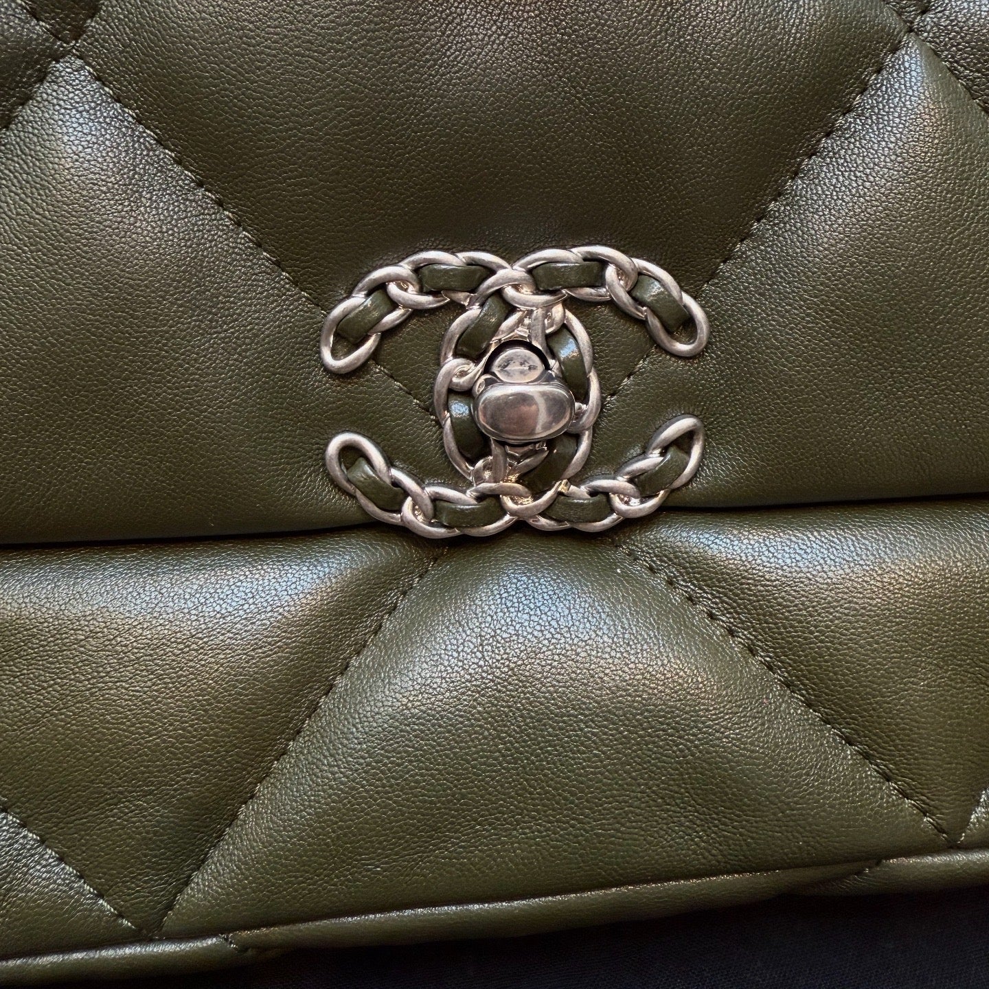 Chanel 19 Flap in Olive Green Lambskin