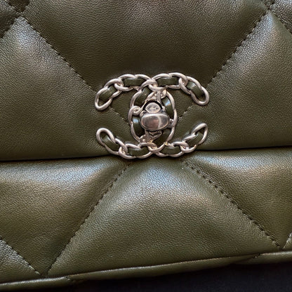 Chanel 19 Flap in Olive Green Lambskin