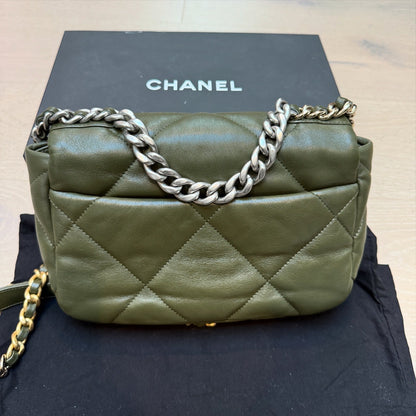Chanel 19 Flap in Olive Green Lambskin