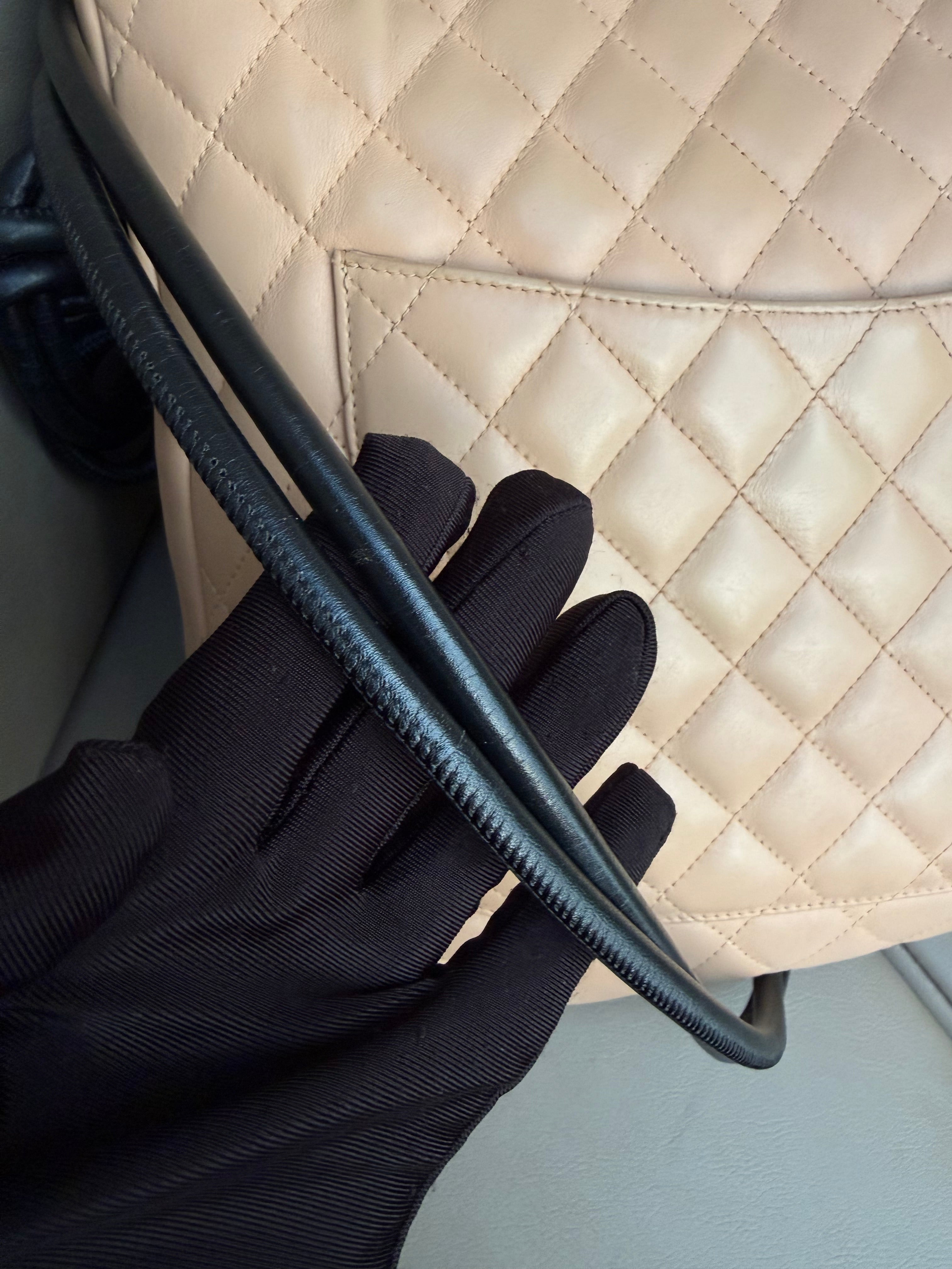 Chanel Beige Quilted Calfskin Cambon Messenger Large