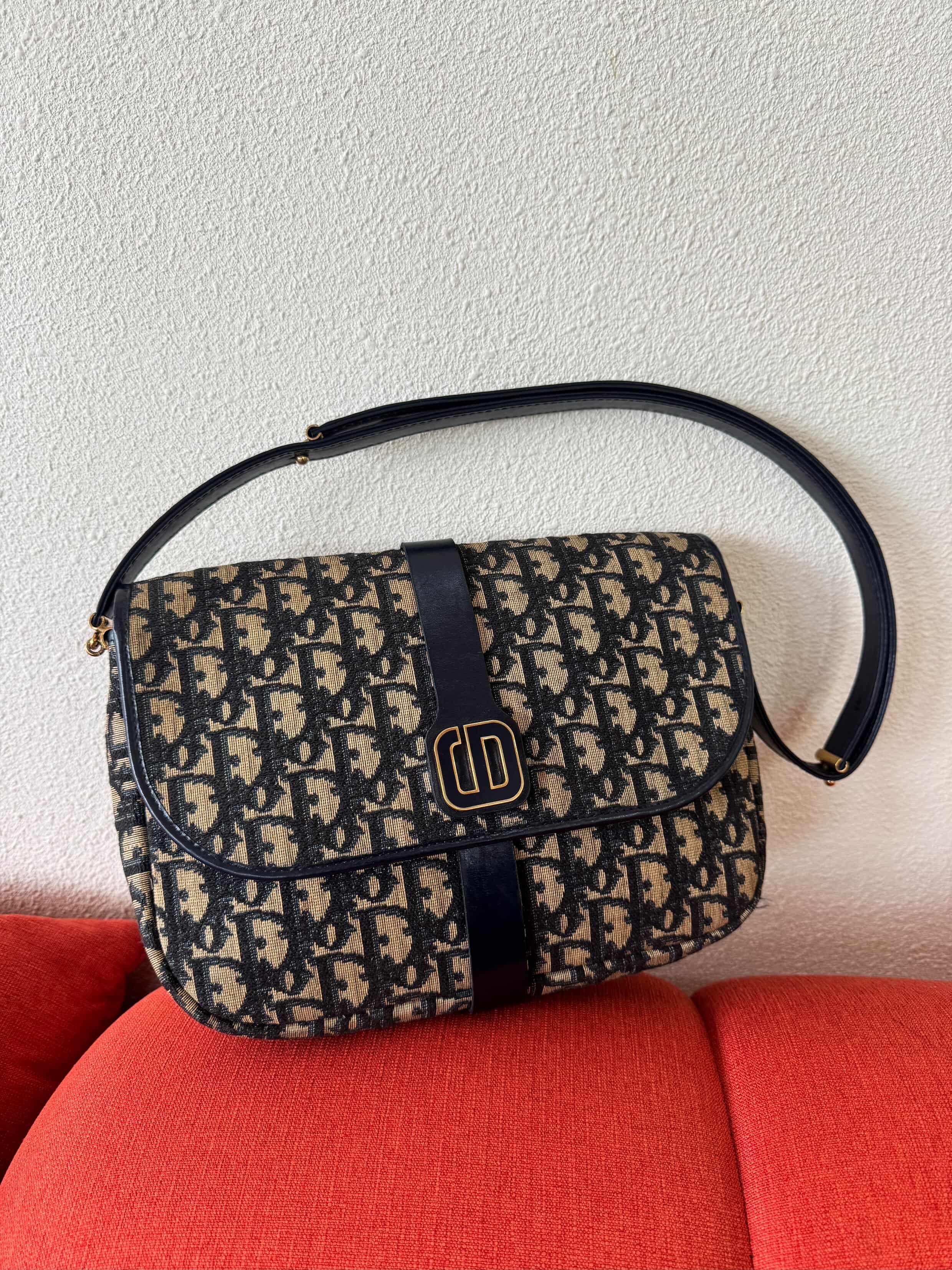 Dior Vintage Shoulder Bag Canvas Trotter