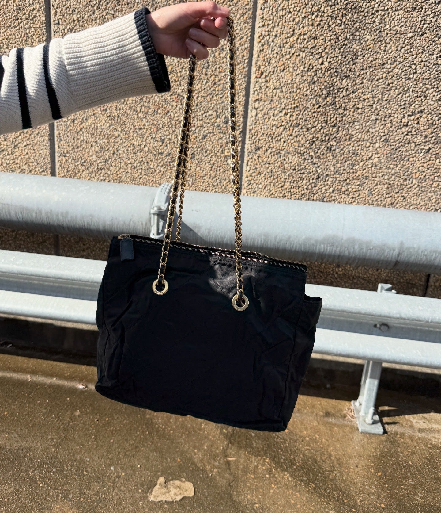 PRADA Chain Tote Shoulder Bag Vintage 1990s