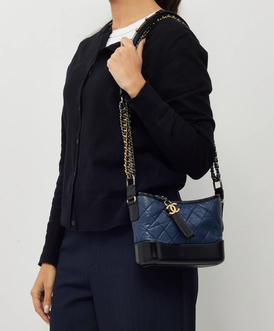 Chanel Gabrielle Small Navy/ Black