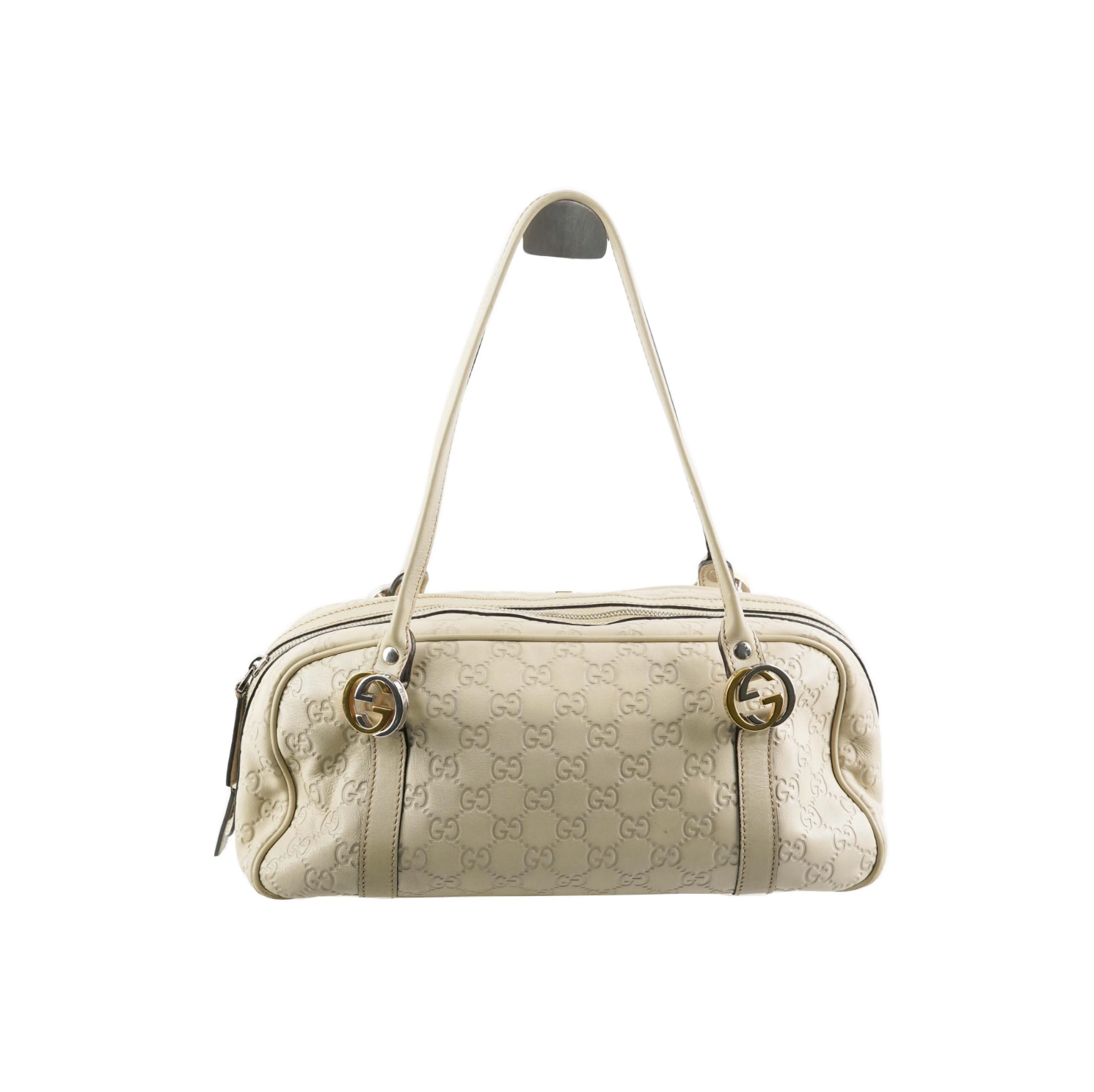 Gucci Guccissima Twin Shoulder Bag Off-White