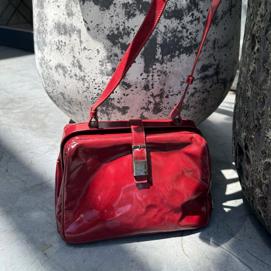 Miu Miu Burgundy Patent Doctor Bag