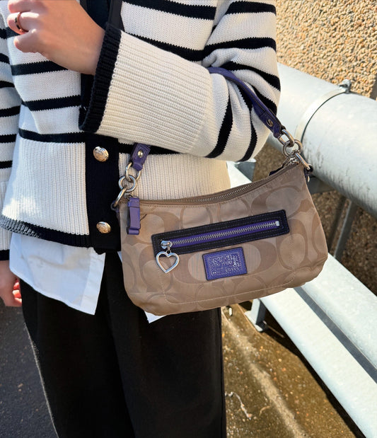 Coach Signature C Jacquard Purple Strap & Trim