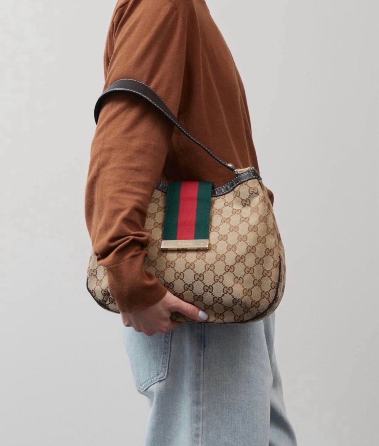 Gucci GG Canvas New Ladies Web Hobo