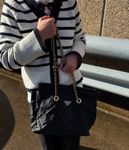 PRADA Chain Tote Shoulder Bag Vintage 1990s