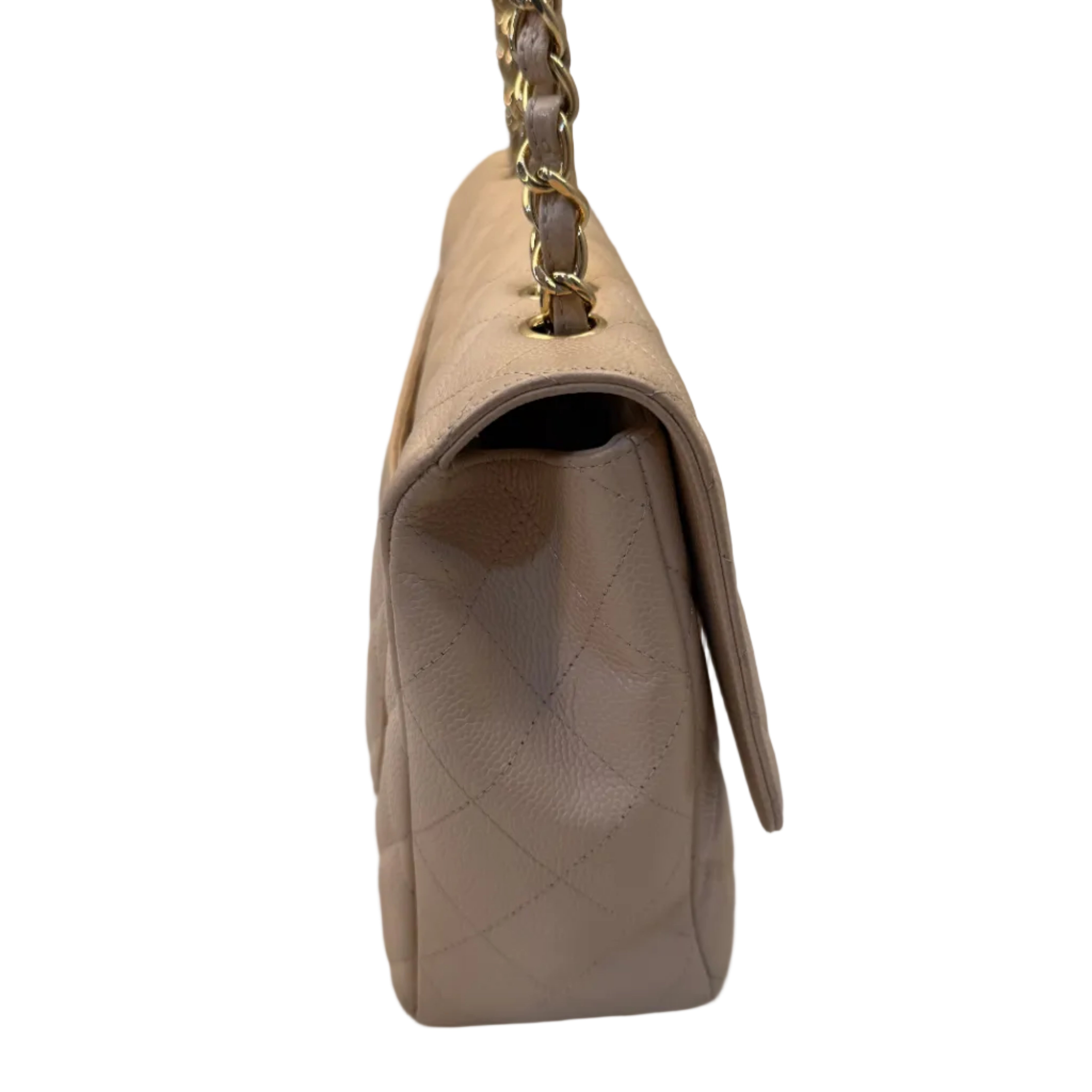 Chanel Classic Flap Jumbo Beige Caviar Bag