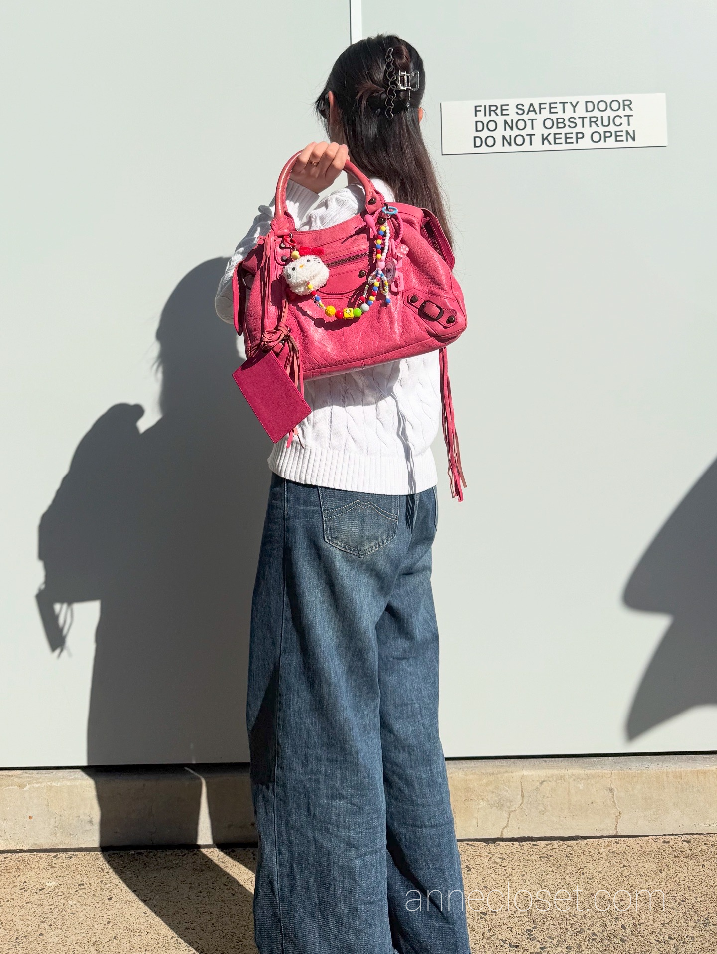 Balenciaga City Baby Pink Leather Handbag