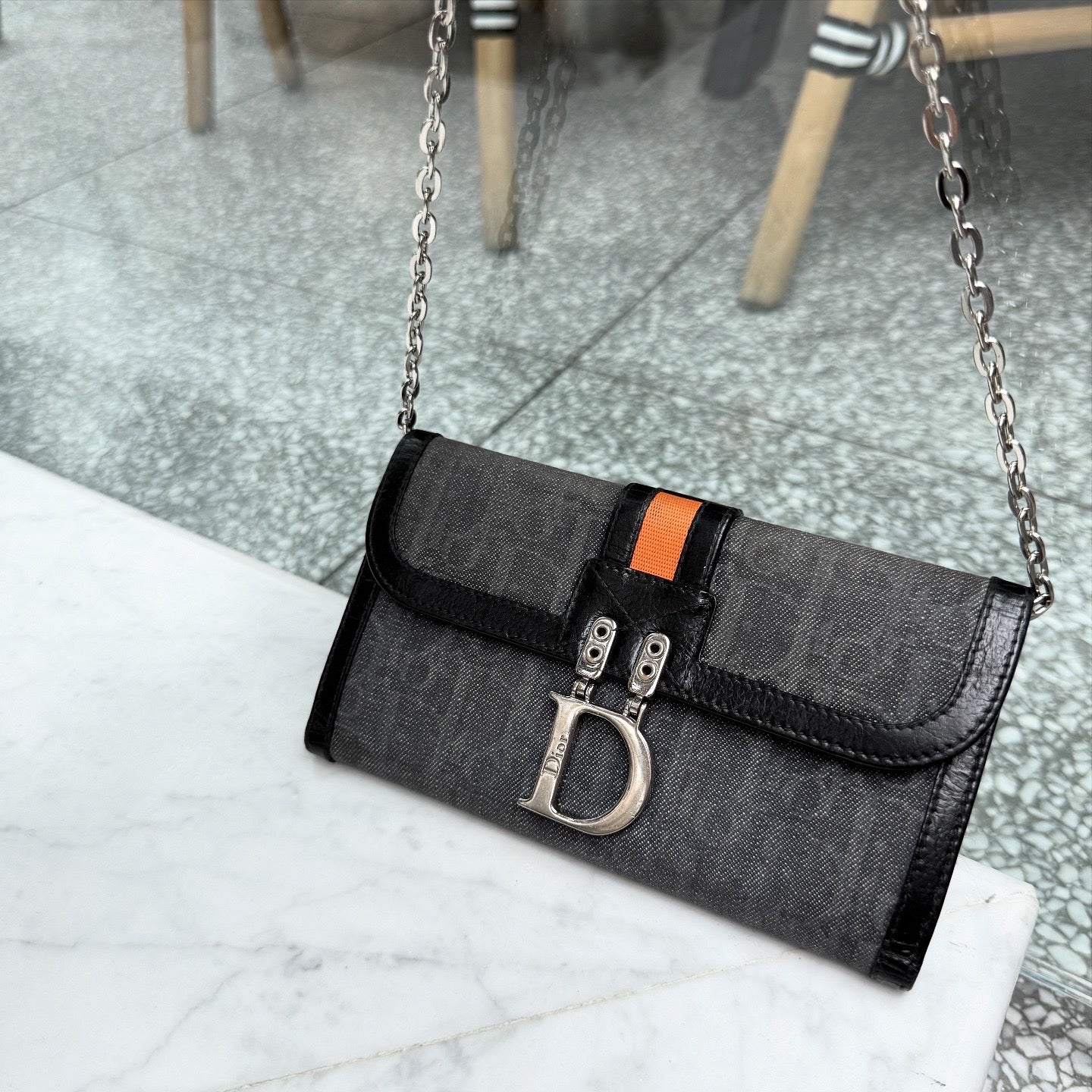 Dior Trotter Flight Line Denim Leather Wallet