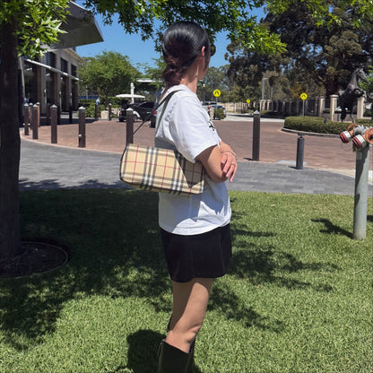 BURBERRY NOVA CHECK BAGUETTE BAG