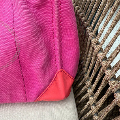 Prada Pink Denim Canapa Logo Tote