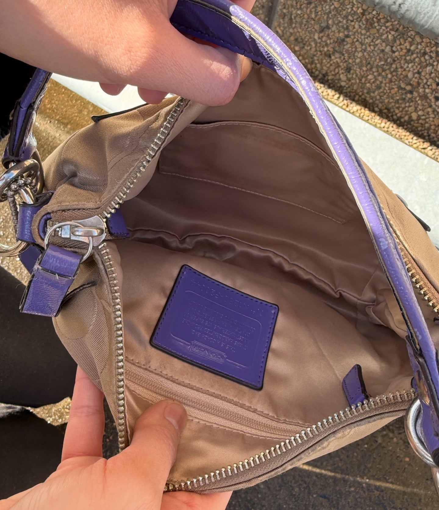 Coach Signature C Jacquard Purple Strap & Trim