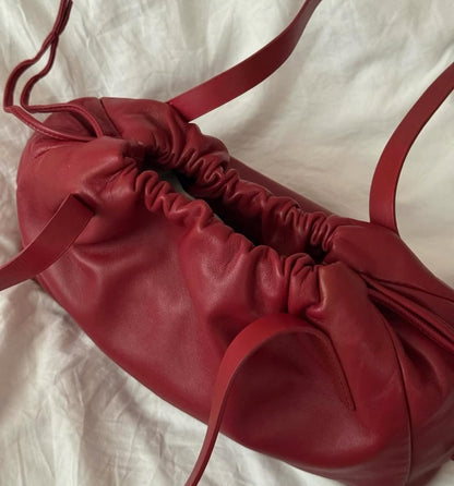 Loewe Vintage Drawstring Shoulder Bag - Red Leather