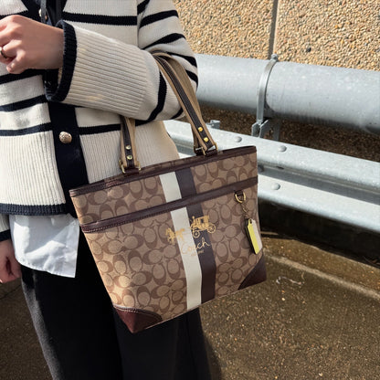 Coach Signature Chelsea Heritage Stripe Tote