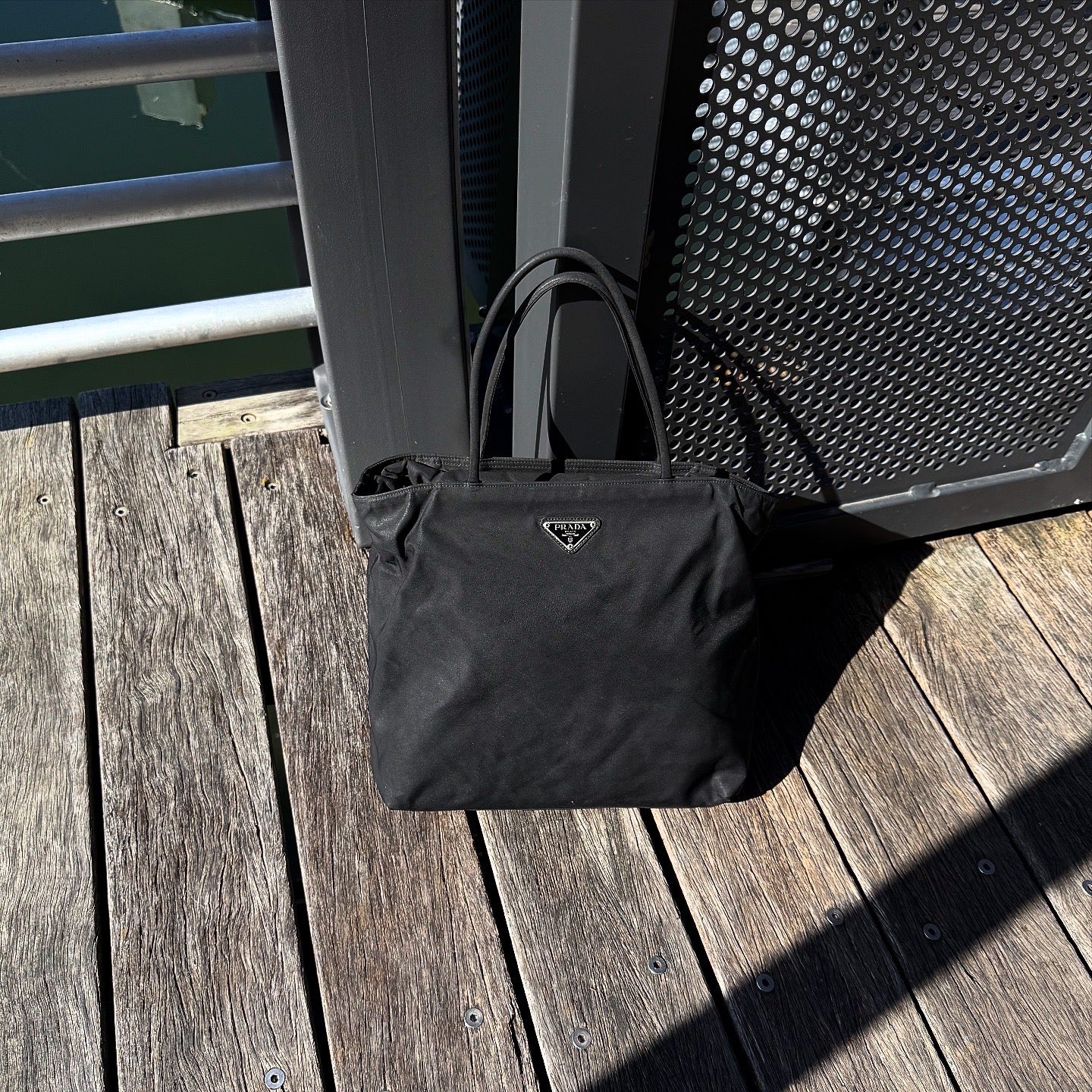 PRADA Black Tessuto Nylon Tote Bag
