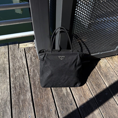 PRADA Black Tessuto Nylon Tote Bag