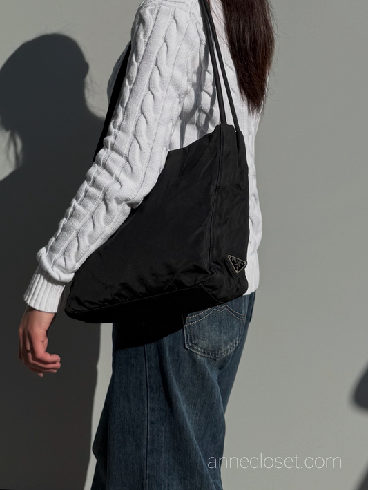 Prada Black Nylon Tote