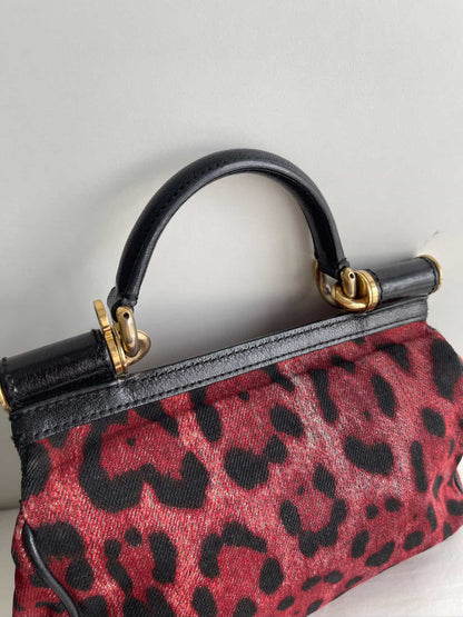 Dolce & Gabbana Canvas Small Miss Sicily Top Handle Bag