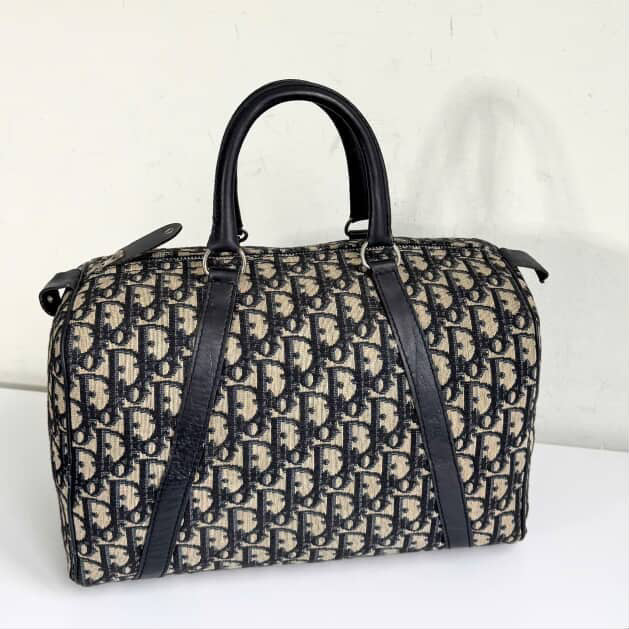 Dior Blue Canvas Bowling Bag