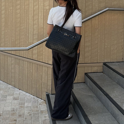 Celine Black Leather Shoulder Bag